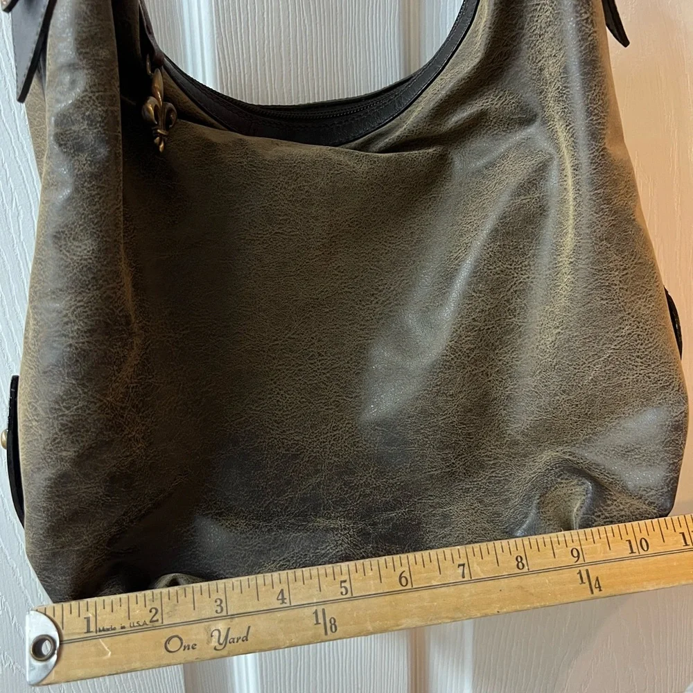 🆕 Donald J. Pliner Couture Elegant Brown Leather Hobo Bag - Picture 5 of 10
